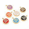 Brass Enamel Pendants ENAM-S128-002-NR-1