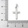 304 Stainless Steel Micro Pave Cubic Zirconia Pendants X-STAS-Z107-08P-07-3