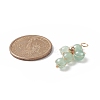 Natural Green Aventurine Copper Wire Wrapped Pendants PALLOY-JF01981-03-3