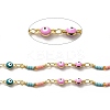 Brass Enamel Evil Eye Link Chains CHC-A006-04G-1