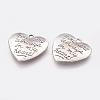 Tibetan Style Carved Words Alloy Heart Pendants TIBEP-Q043-190-RS-2