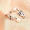 316 Surgical Stainless Round with Hand Stud Earrings EJEW-C160-08P-5