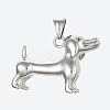 Tarnish Resistant 304 Stainless Steel Puppy Pendants STAS-G175-19P-2