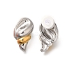 304 Stainless Steel Two Tone Stud Earrings LS-EJEW-G422-04GP-03-2