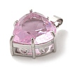 Platinum Brass Micro Pave Cubic Zirconia Pendants KK-C072-37P-03-2