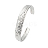 12MM 304 Stainless Steel Lotus Flower Cuff Bangles for Women BJEW-P359-01P-2