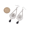 Halloween Themed Spider Alloy Dangle Earrings EJEW-JE06073-3