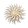 Sunflower Alloy Rhinestone Brooches for Backpack ClothesDouble  LS-PALLOY-D361-12GP-1