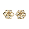 Brass Micro Pave Clear Cubic Zirconia Bead Caps KK-I719-07G-1