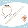 2Pcs Aluminum Bag Strap Curb Chains FIND-PH0018-54-2