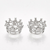 Brass with Cubic Zirconia European Beads LS-KK-T035-122-2