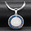 Colorful Rhinestone Saint Benedict Pendant Necklaces LS-NJEW-G123-01P-1