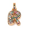 Brass Micro Pave Cubic Zirconia Pendants KK-C076-29R-G02-1