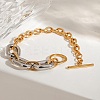 304 Stainless Steel Cable Chain Bracelets for Women BJEW-K279-01GP-1