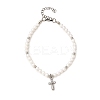 304 Stainless Steel Cross Charm Bracelets BJEW-JB12298-2