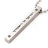 Non-Tarnish 304 Stainless Steel Ball Chain Rectangle Pendant Necklaces NJEW-K273-05P-2