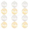 12Pcs 2 Colors 201 Stainless Steel Pendants STAS-DC0011-01-1
