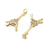Brass With Cubic Zirconia Pendants KK-Q006-03G-2