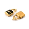 304 Stainless Steel with Crystal Rhinestone Enamel Pendants STAS-G358-09G-02-2
