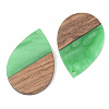 Opaque Resin & Walnut Wood Pendants X-RESI-S389-037A-C03-2