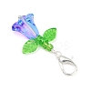 8Pcs Tulip Acrylic & Glass Pendant Decorations HJEW-JM03081-02-4