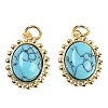 Synthetic Turquoise Oval Pendants KK-U043-46G-A-1