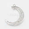 Tibetan Style Alloy Hollow Moon Links TIBEP-5312-P-FF-2