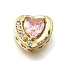 Brass Cubic Zirconia Heart Multi-Strand Links KK-M316-10G-02-1