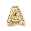 Brass Micro Pave Clear Cubic Zirconia Charms ZIRC-C009-01G-A-1