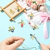 7Pcs 7 Styles Brass Enamel Airplane European Dangle Charms KK-CJ0004-10-5