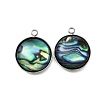 304 Stainless Steel Pave Natural Paua Shell Pendants STAS-Z125-01E-P-1