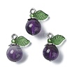 Natural  Amethyst Fruit Pendants PALLOY-TA00077-04-1