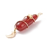 Dyed Natural Carnelian Big Pendants PALLOY-JF01866-03-3