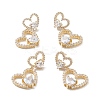 Heart Clear Cubic Zirconia Stud Earrings EJEW-M216-05G-3