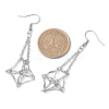 Non-Tarnish 304 Stainless Steel Macrame Pouch Empty Stone Holder Dangle Earring Findings EJEW-JE05811-02-3