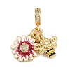 Brass Micro Pave Clear Cubic Zirconia European Dangle Charms KK-N271-36G-1