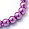 Baking Paint Pearlized Glass Pearl Round Bead Strands HY-Q003-10mm-16-2