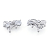 Brass Micro Pave Clear Cubic Zirconia Pendants KK-N216-587P-1