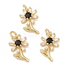 Rack Plating Brass Micro Pave Cubic Zirconia Pendants KK-E033-11G-2