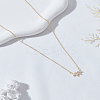 1Pc Brass Crystal Rhinestone Flower Pendant Necklaces for Women NJEW-LP0009-49-3