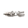 Brass Micro Pave Clear Cubic Zirconia Fold Over Clasps KK-R222-05P-1