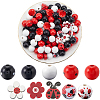 Painted Natural Wood Beads Sets WOOD-SP0001-16-1