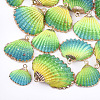Spray Paint & Electroplate Sea Shell Pendants X-SSHEL-S262-07B-1