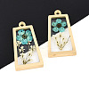 304 Stainless Steel Epoxy Resin Pendants STAS-T072-29-1