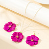 Flower Alloy Enamel Pendant Necklace & Dangle Earring FS-WG56F9D-01-3
