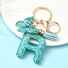 Resin & Acrylic & Faux Suede Tassel Keychain X1-KEYC-YW00119-18-1