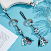 2Pcs Natural & Synthetic Gemstone Tree of Life Pendant Decorations HJEW-UN00077-2