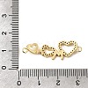 Heart Brass Micro Pave Clear Cubic Zirconia Connector Charmss KK-CJC0013-14B-G-RS-3
