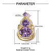 Brass Cubic Zirconia Pendants CU-CBA-01G-2