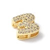 Brass Micro Pave Clear Cubic Zirconia Initial Multi-strand Links KK-S520-01G-13-2